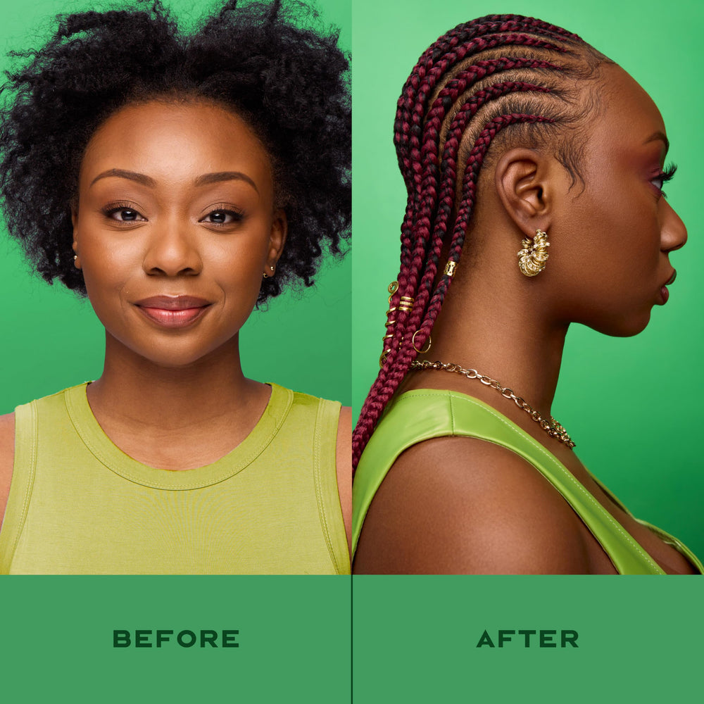 SheaMoisture conditioner rinsing from hair to illustrate gentle hydration