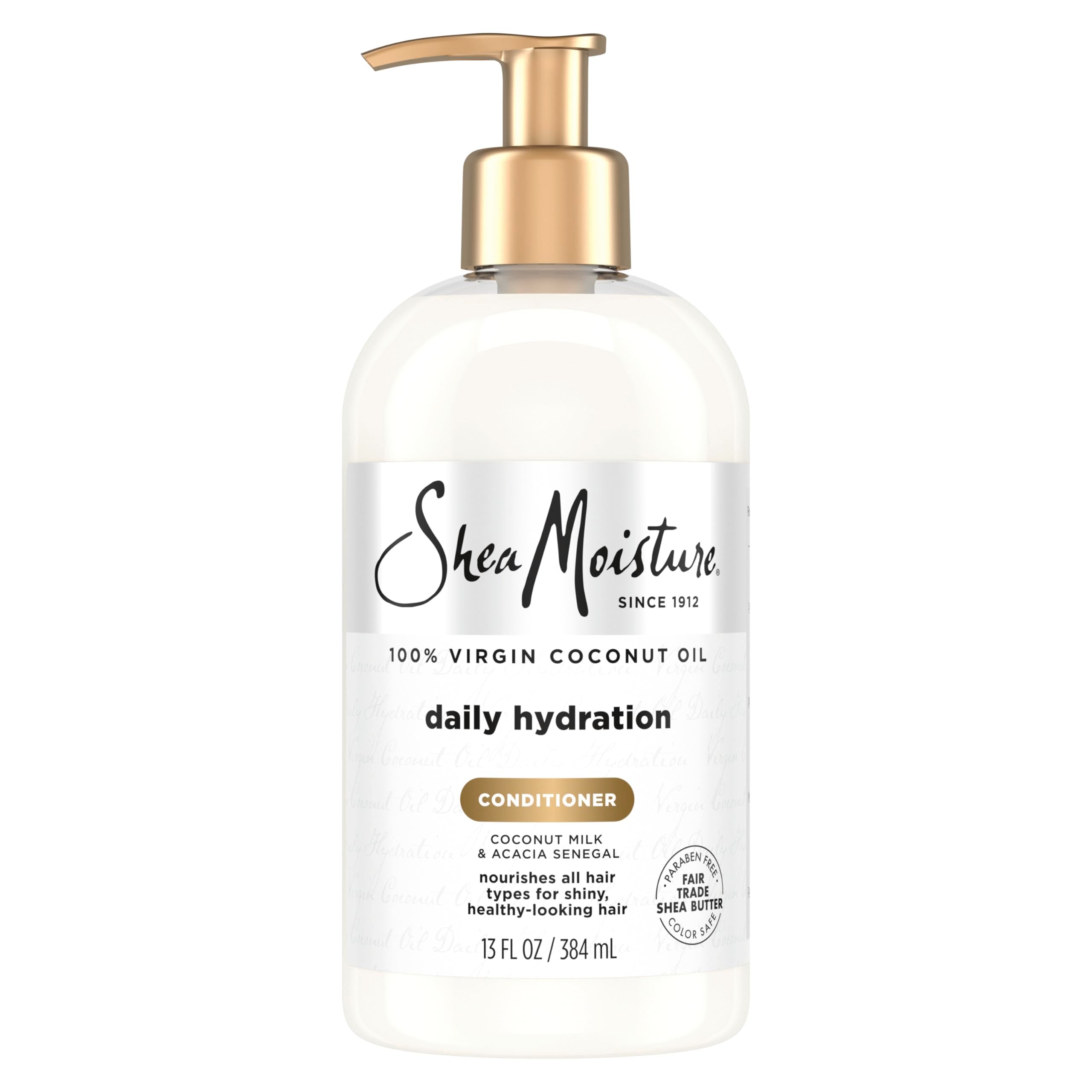 Shea Moisture front bottle view showing 13 oz hydration and clean formula benefit