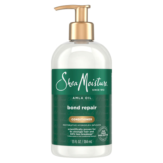 SheaMoisture front bottle showing packaging and restorative benefits