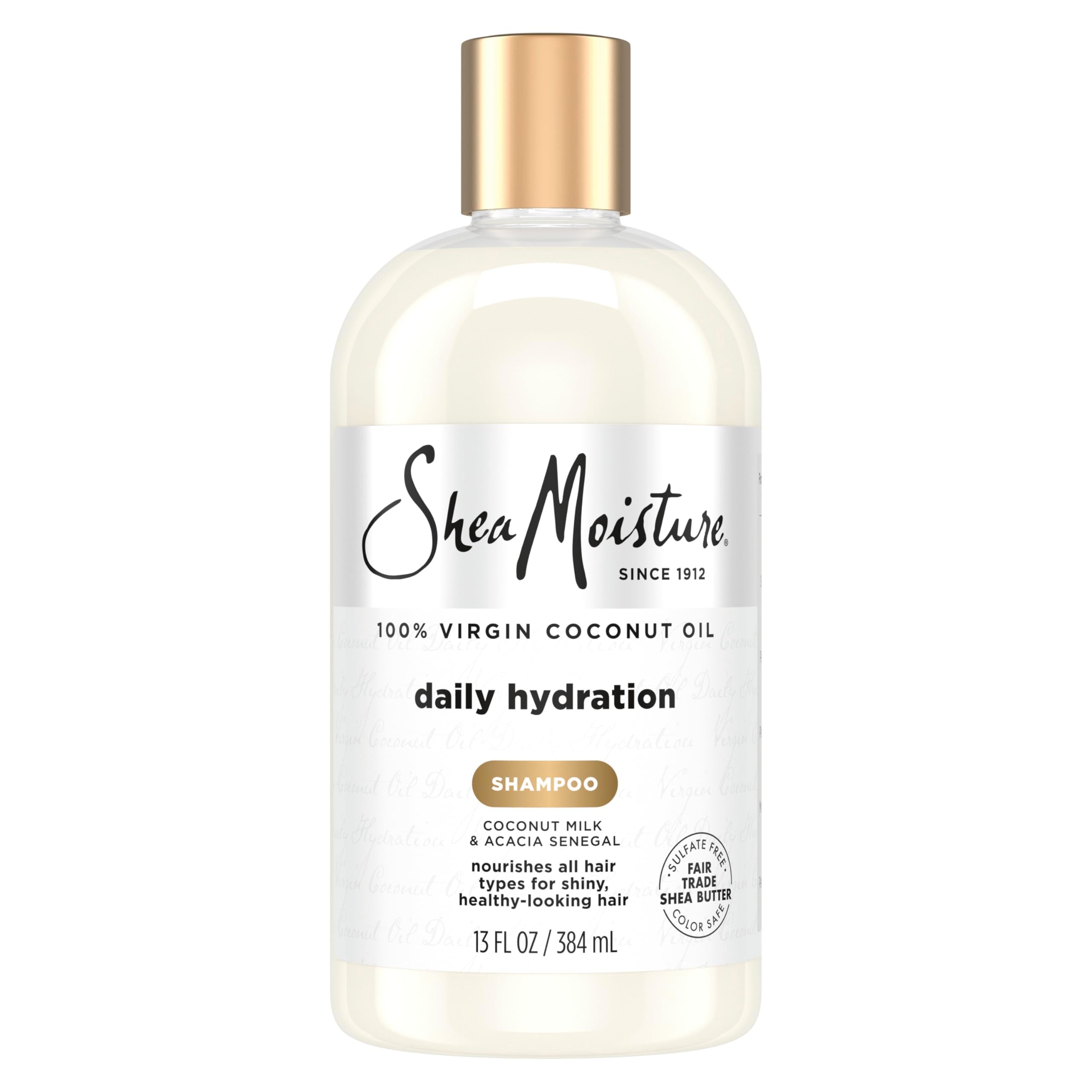 Shea Moisture front packaging showing 13 oz bottle and coconut branding for trust