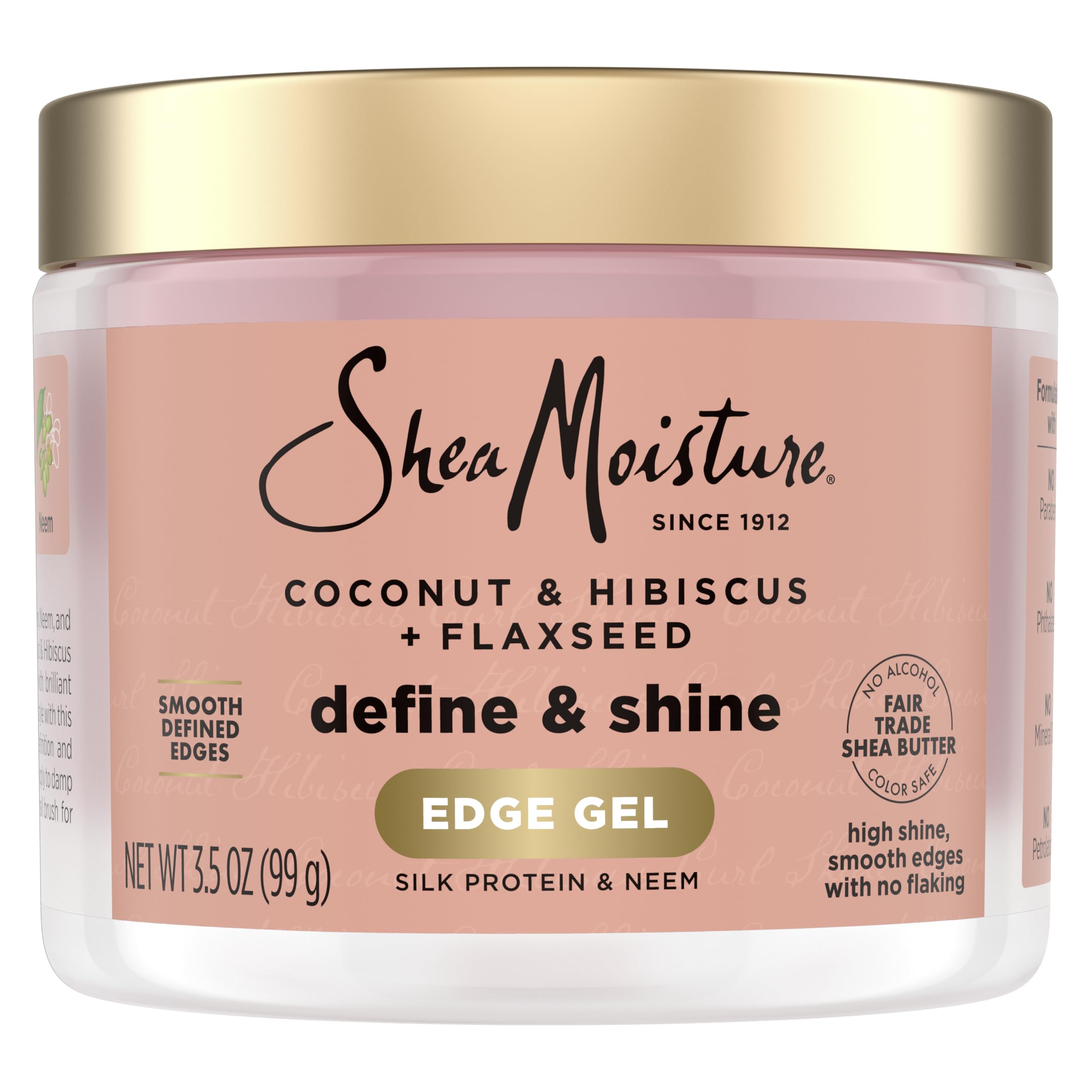 Shea Moisture front packaging shows product and benefits
