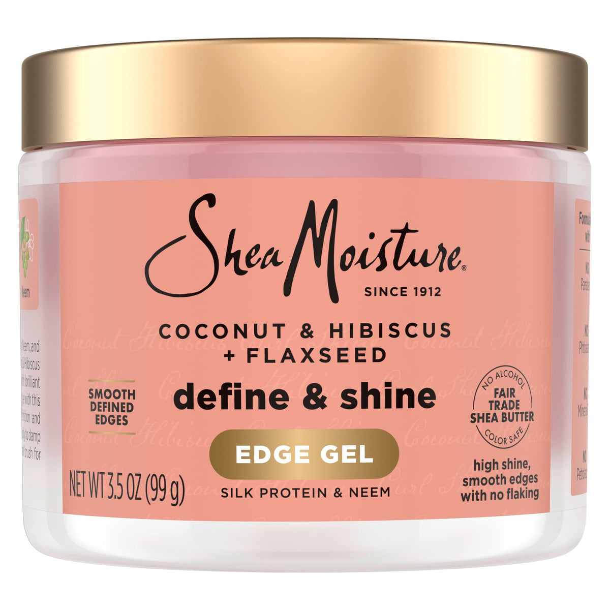 Shea Moisture front packaging shows product and benefits