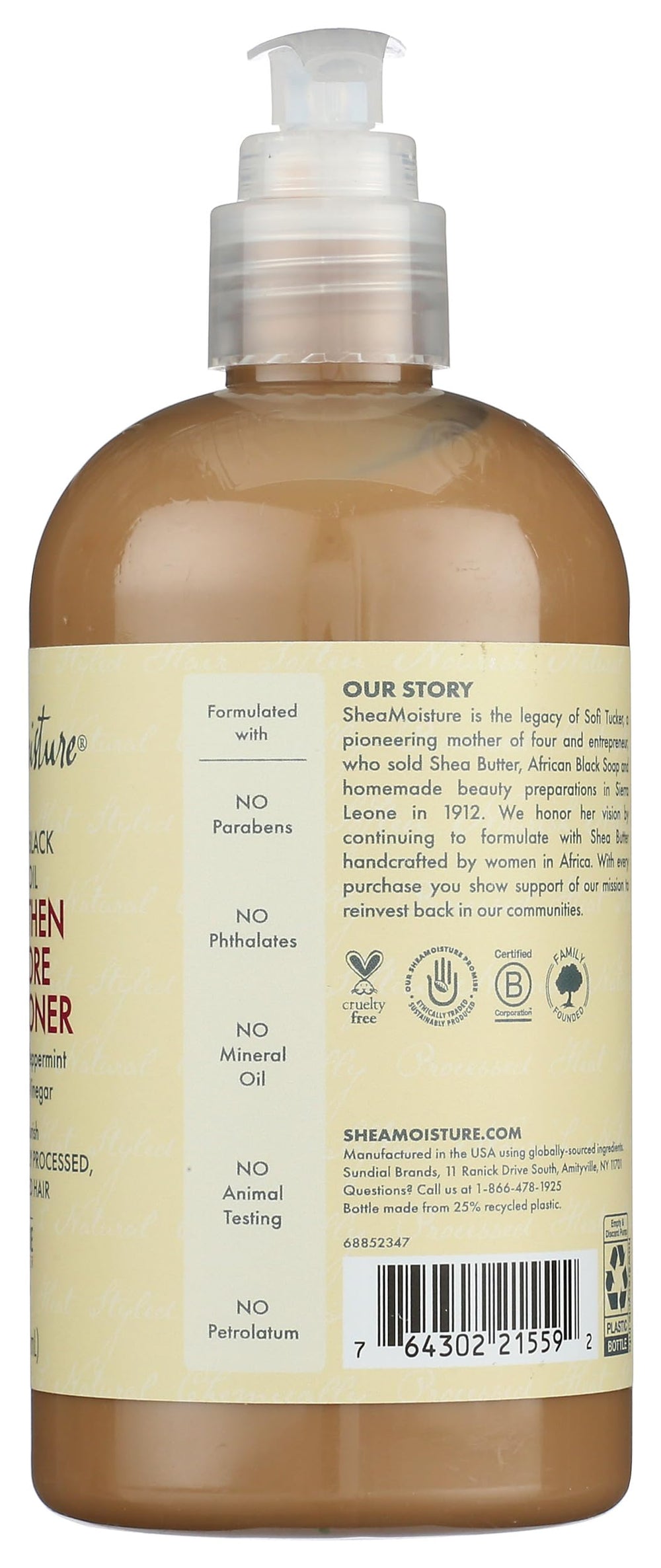 Shea Moisture after use shiny hair result for improved manageability