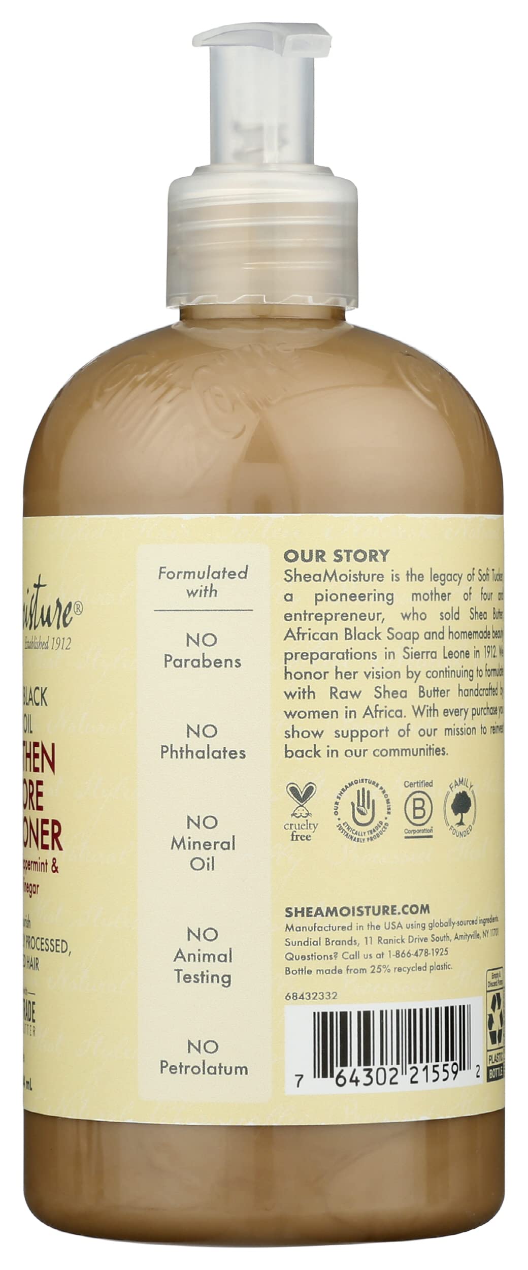 Shea Moisture ingredients label highlighting natural extracts and safety
