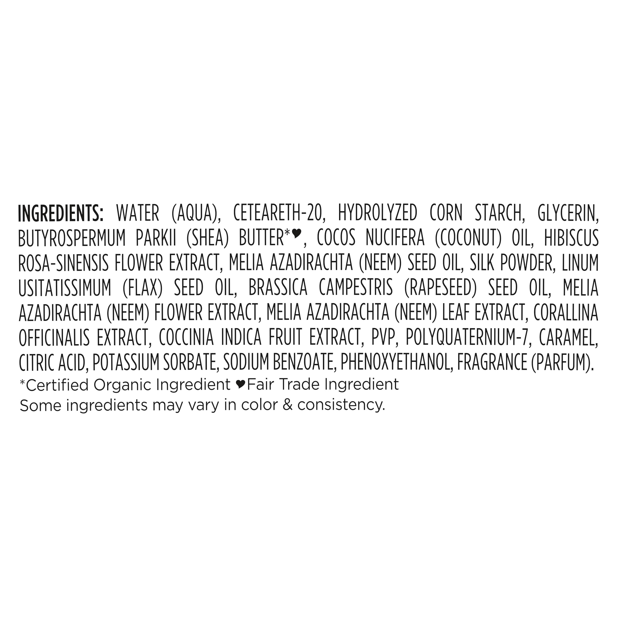 Shea Moisture label close-up highlighting clean-ingredient and fair-trade shea