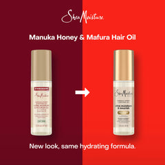 Shea Moisture oil applied to palm, demonstrates easy dosing and smooth application