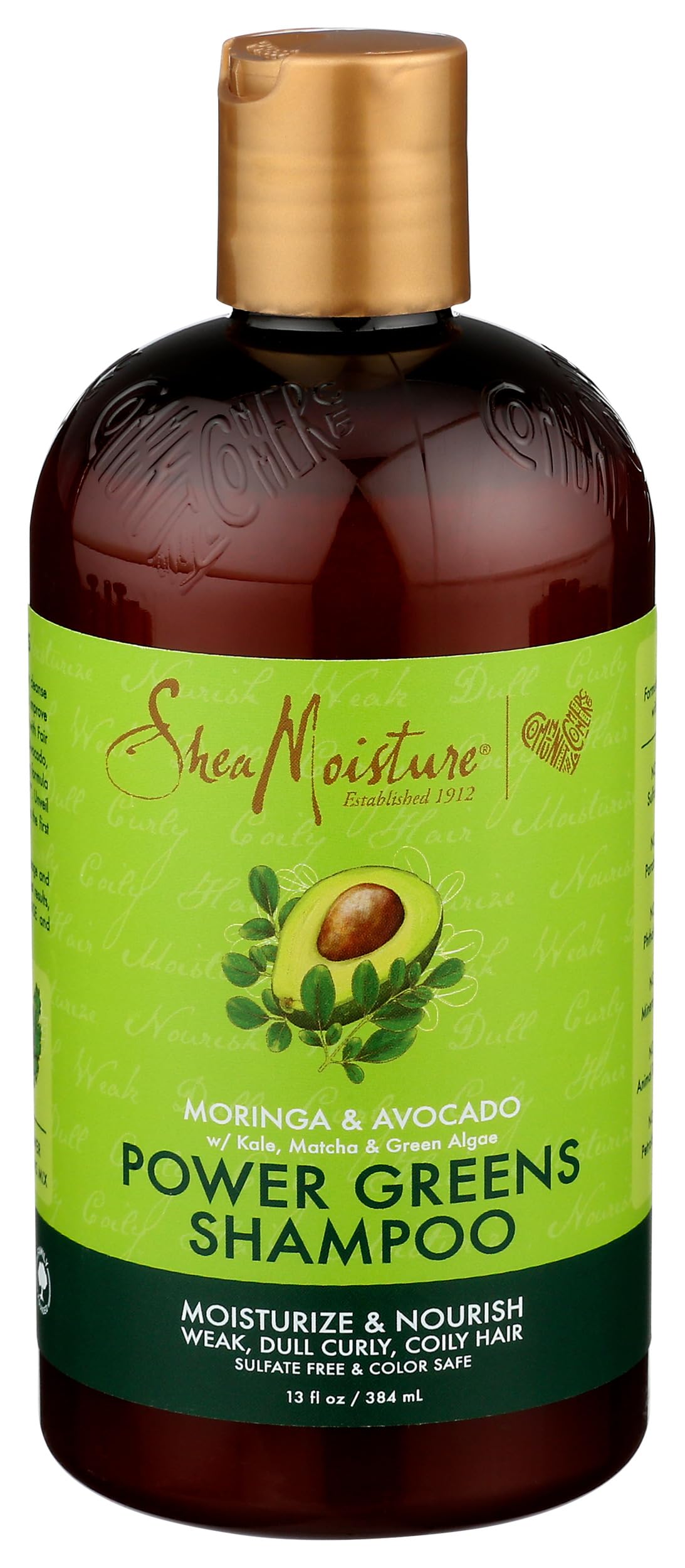 Shea Moisture front bottle view showing clean packaging and product benefit