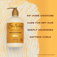 SheaMoisture being applied to wet curly hair for improved softness