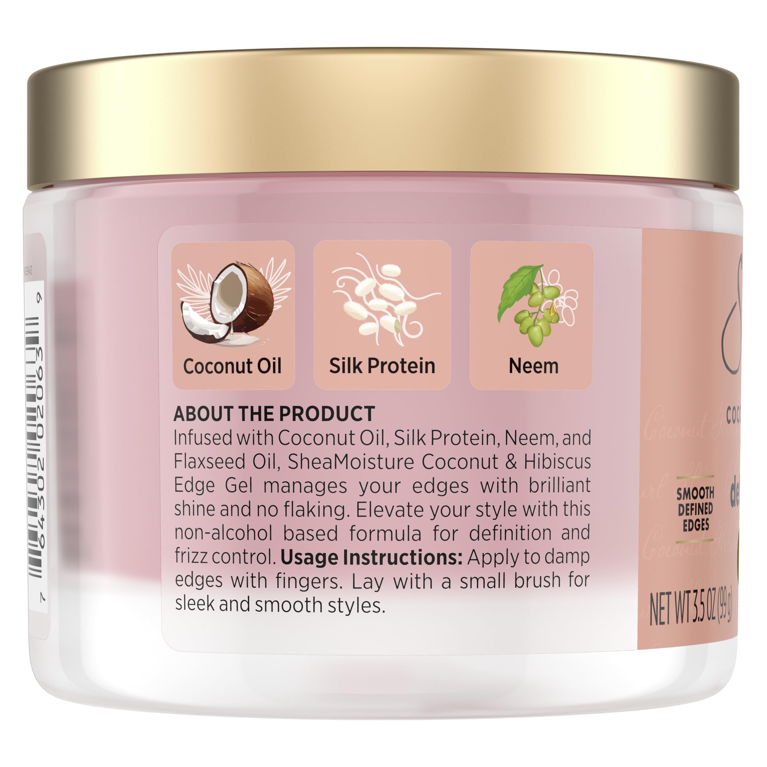 Shea Moisture jar opened revealing glossy gel texture and smooth application