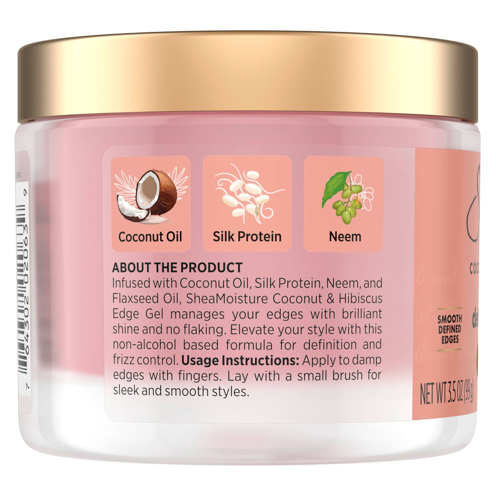 Shea Moisture jar opened revealing glossy gel texture and smooth application
