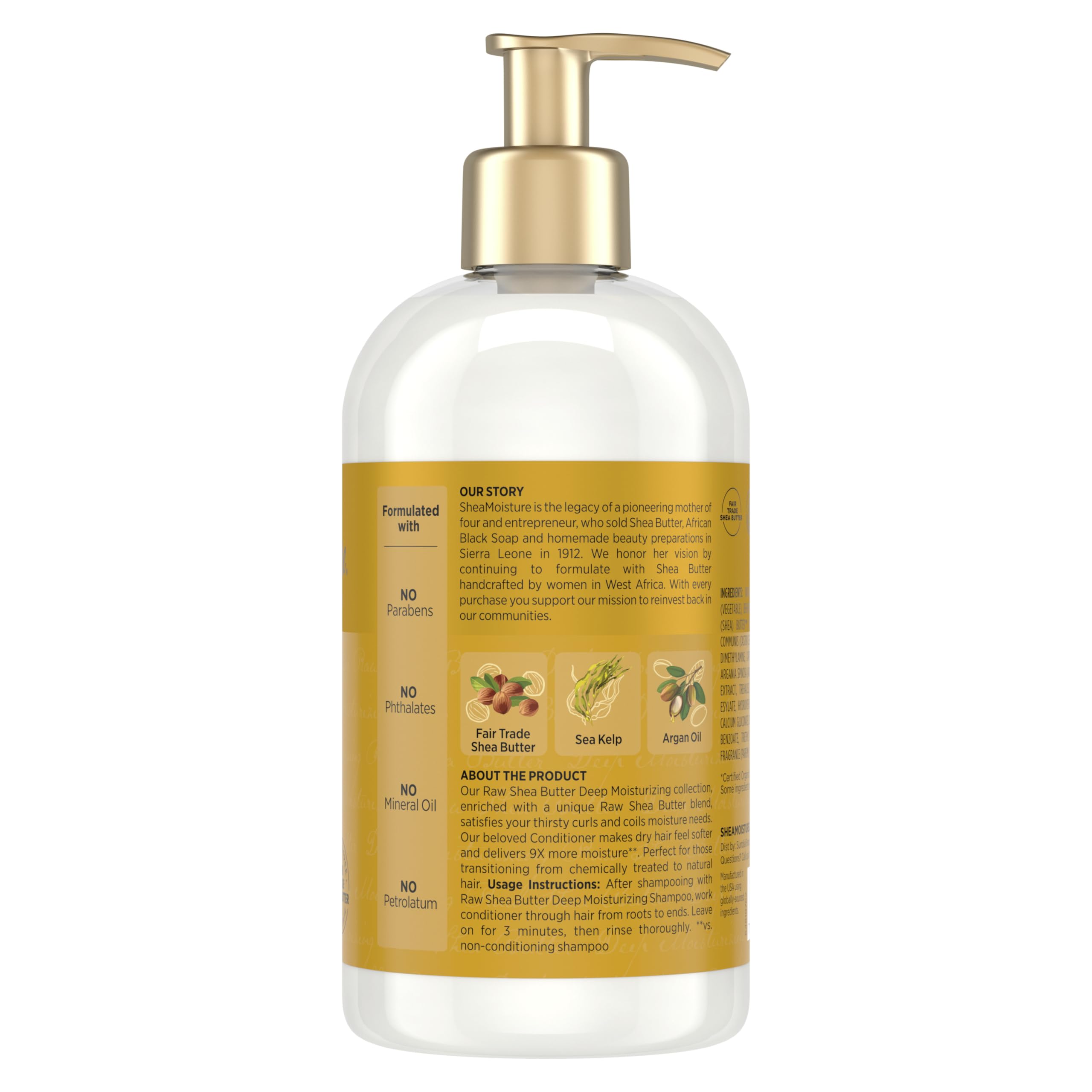 SheaMoisture label close-up highlighting ingredients and clean formula