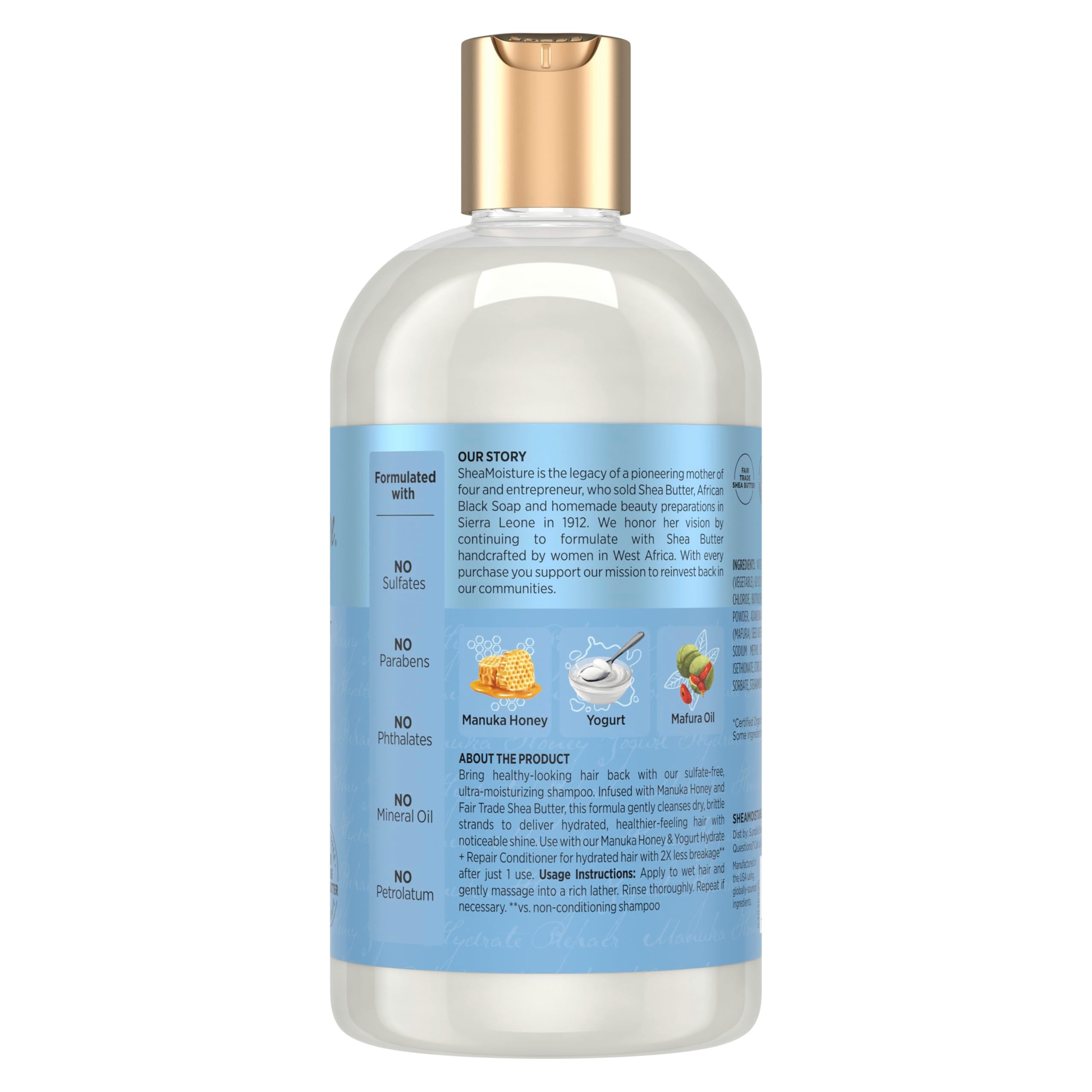 Shea Moisture pump dispensing lather for easy cleansing
