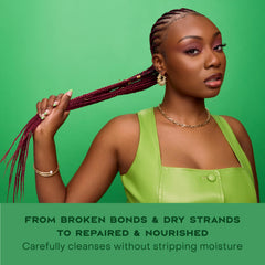 Shea Moisture used in shower on curly hair to show improved manageability