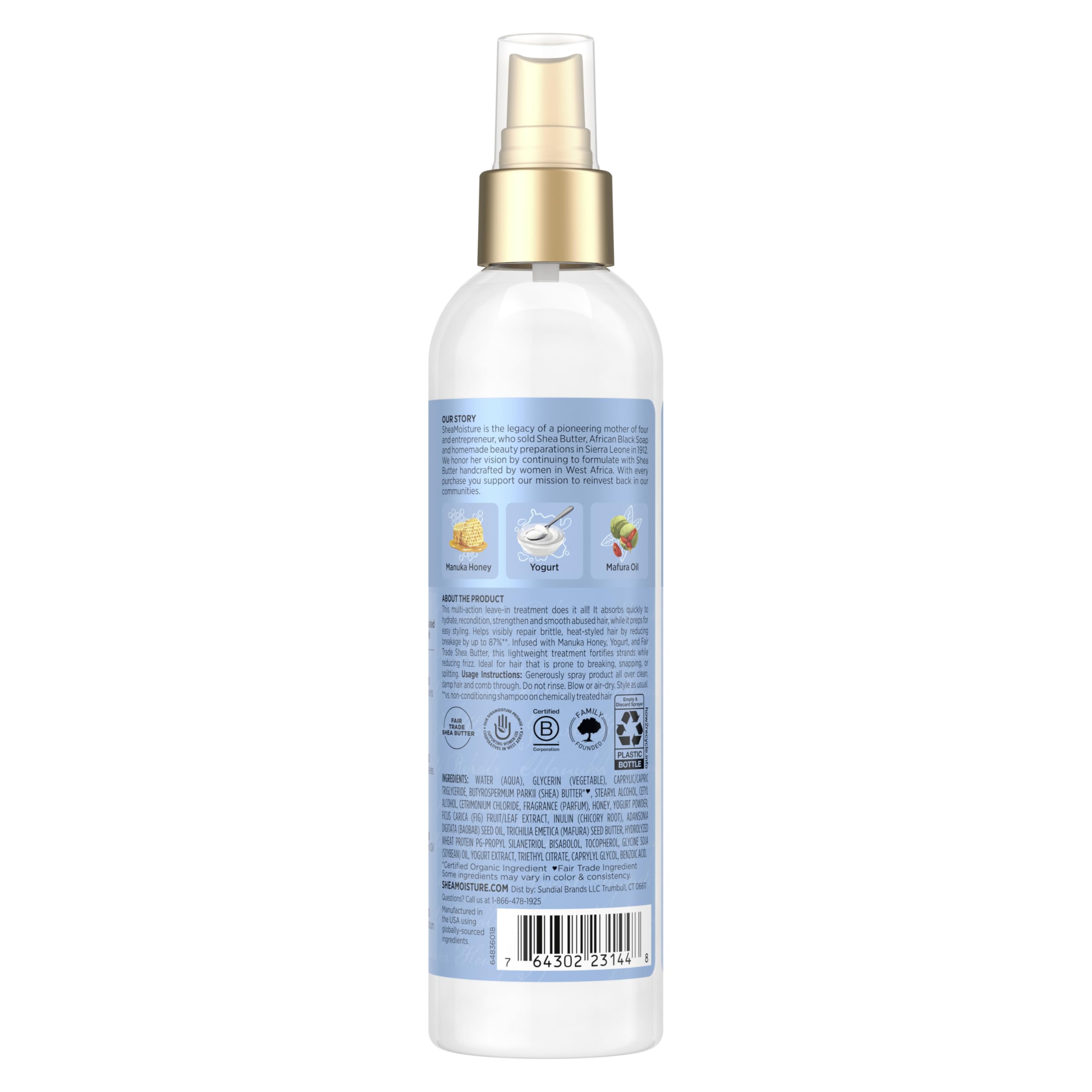 Shea Moisture mist in motion demonstrating even coverage and quick absorption
