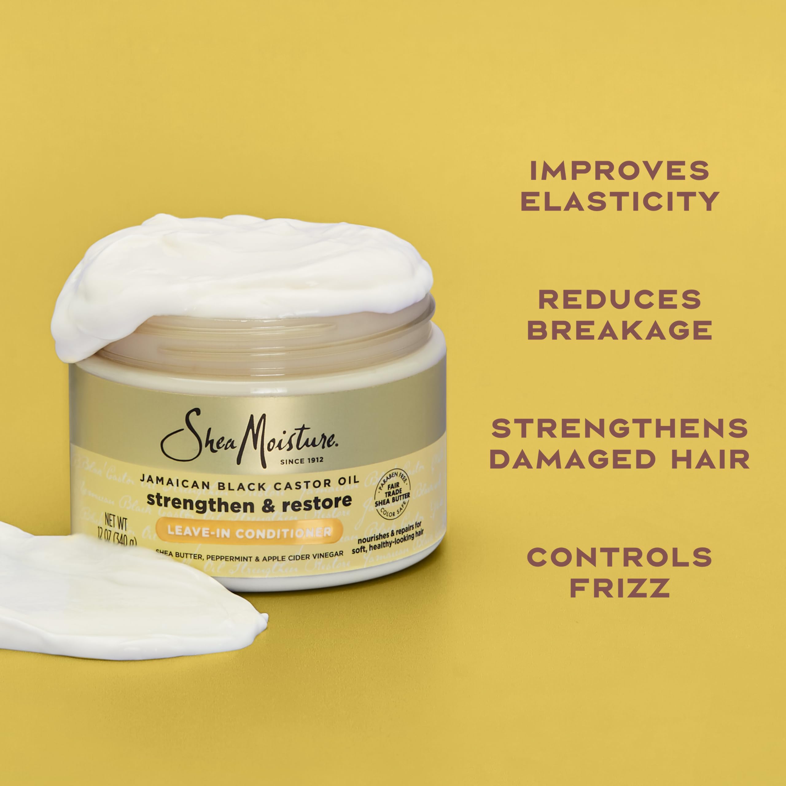 SheaMoisture spread through hair with wide-tooth comb for reduced breakage