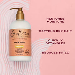 SheaMoisture applying conditioner to curly hair to detangle and soften