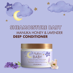 SheaMoisture baby being gently massaged with conditioner to soften curls