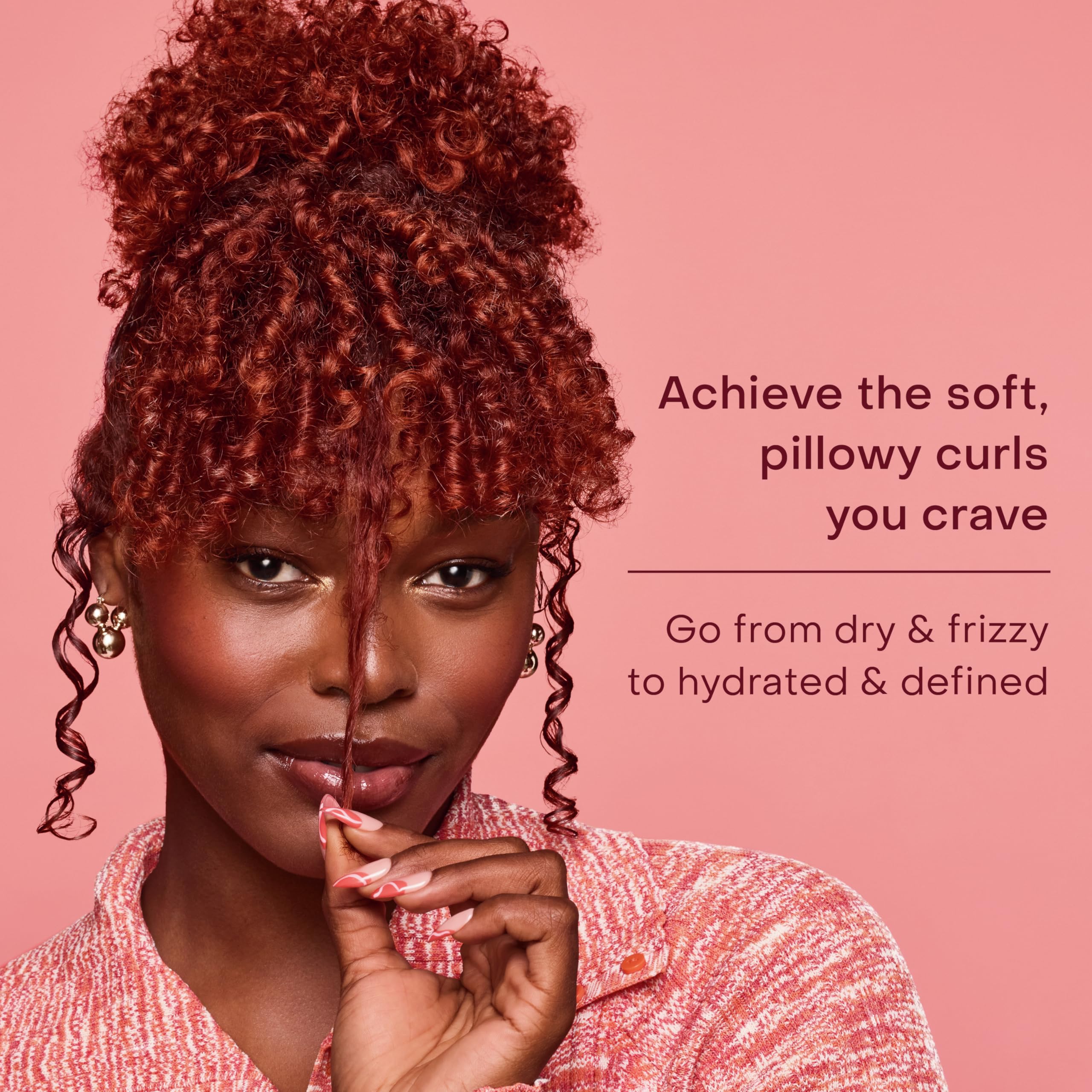 SheaMoisture before and after curls showing improved definition