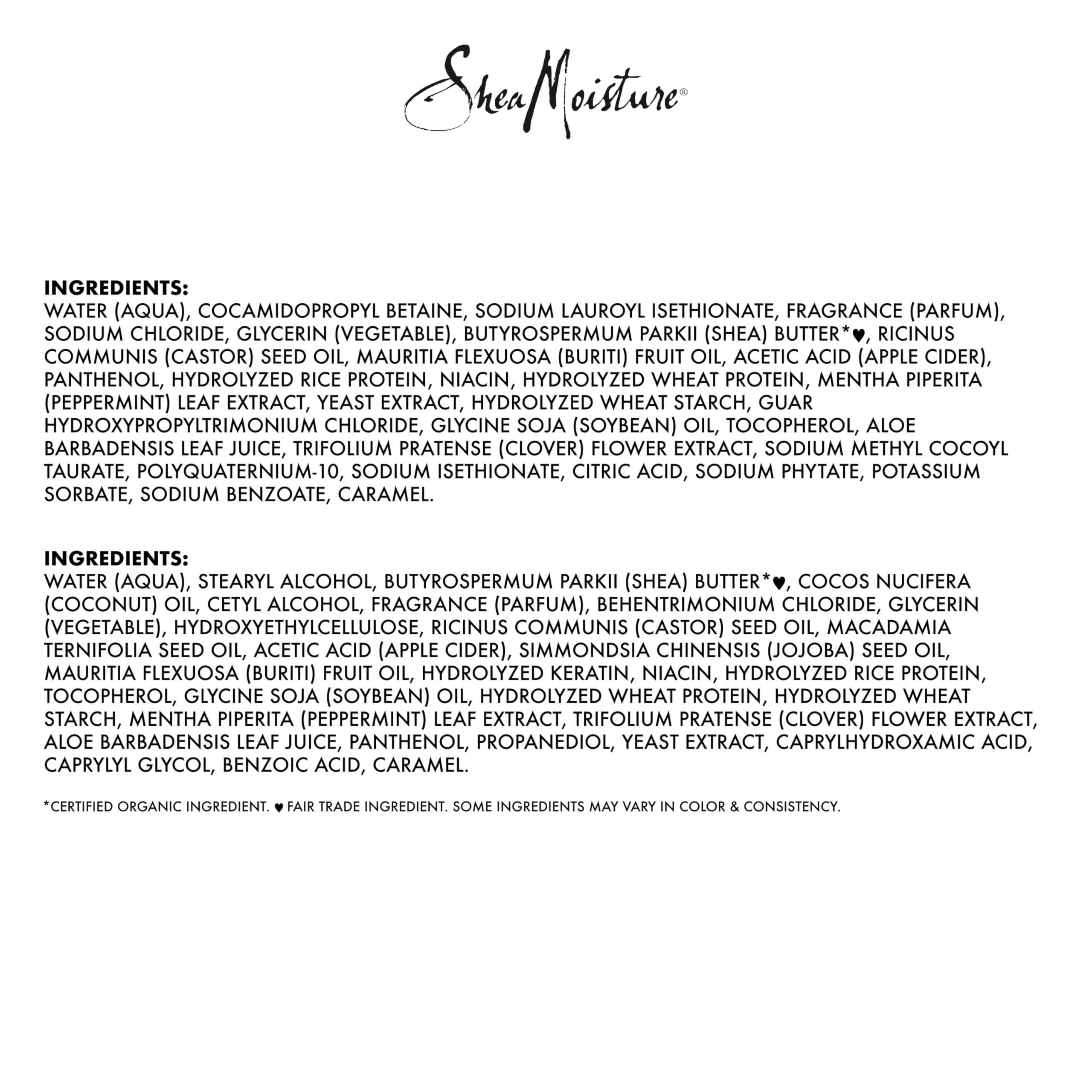 SheaMoisture before and after curls showing improved strength benefit
