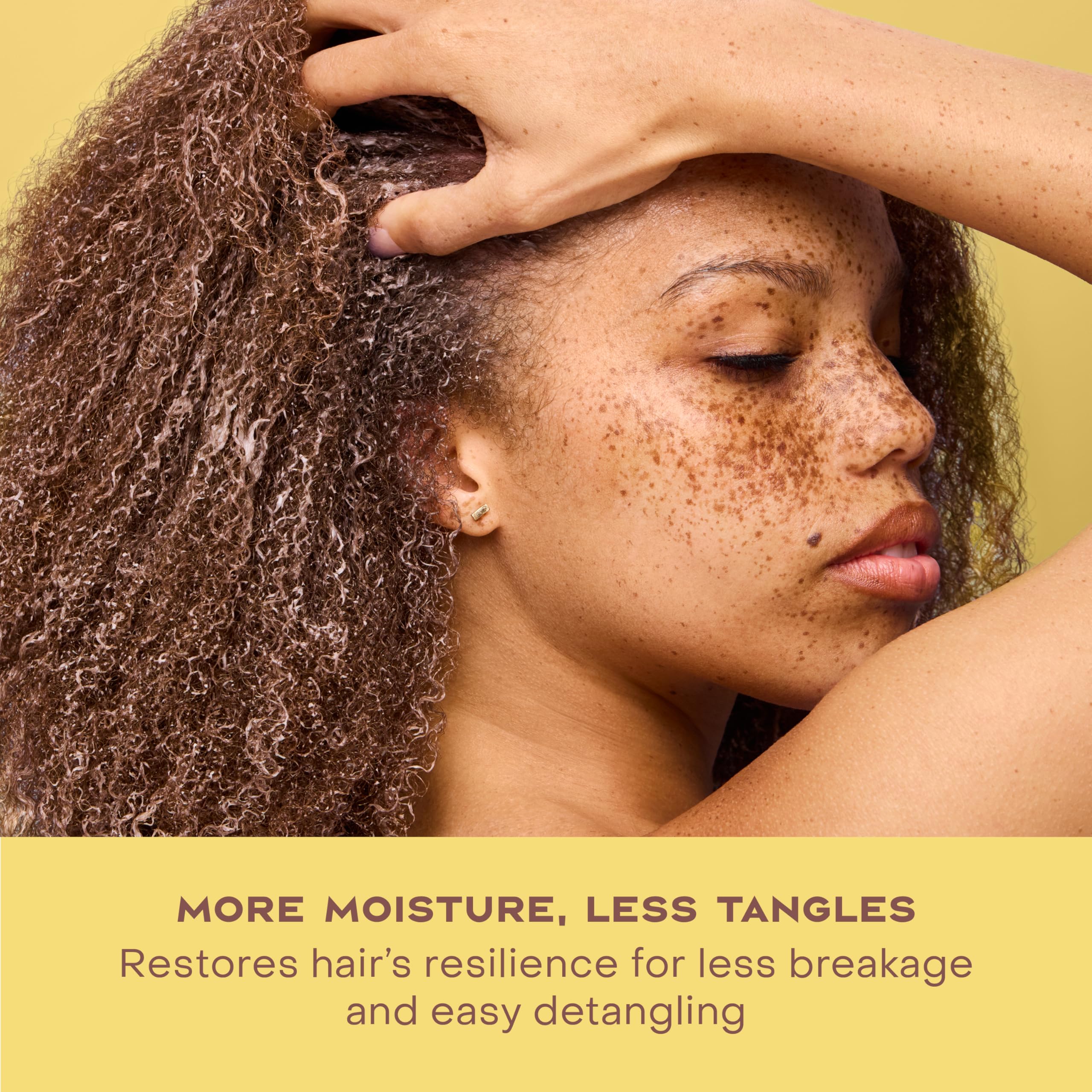 SheaMoisture before and after images showing frizz control and smoother ends