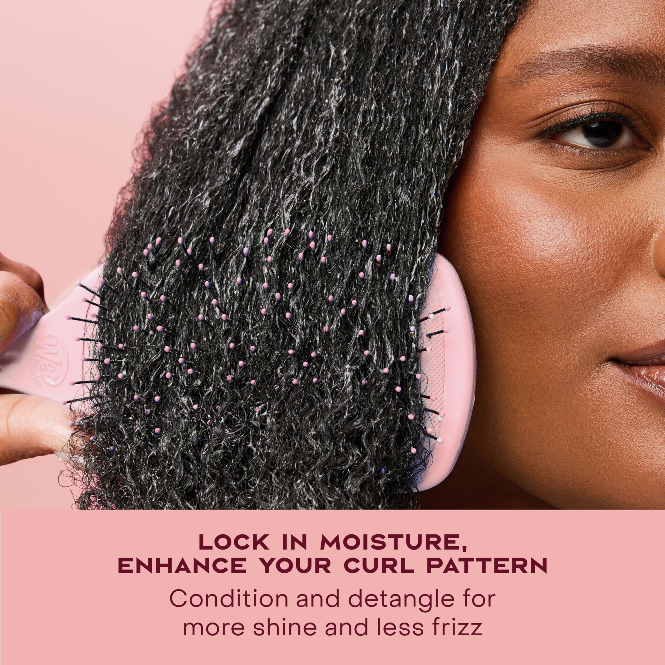 Shea Moisture before and after curly hair illustrating reduced frizz and definition