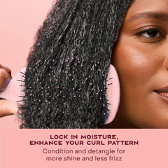 Shea Moisture before and after curly hair illustrating reduced frizz and definition