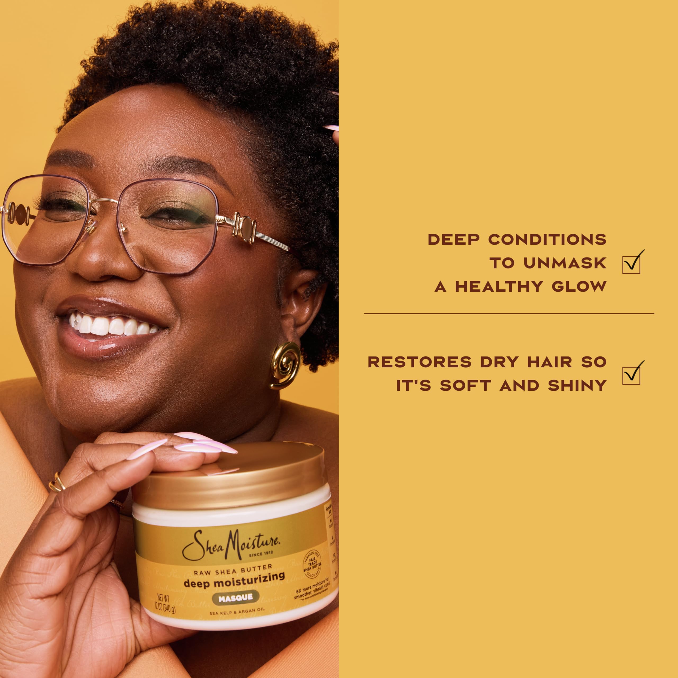 SheaMoisture before and after curly hair showing reduced frizz