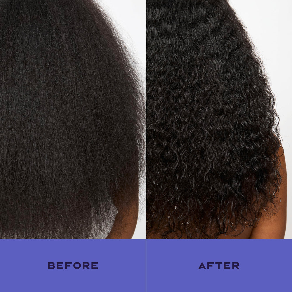 SheaMoisture bottle beside apple cider vinegar ingredient highlighting clarifying benefit