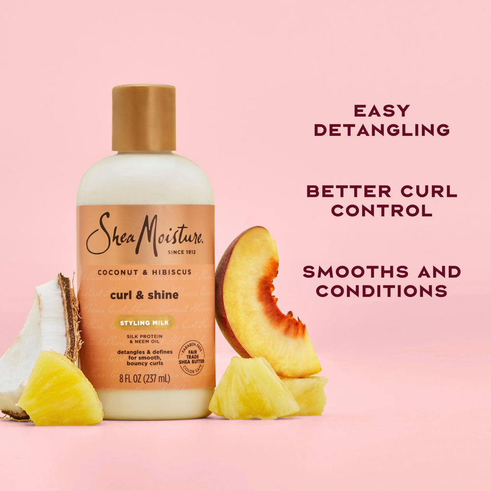 Shea Moisture close-up label featuring silk protein and neem oil for strengthening