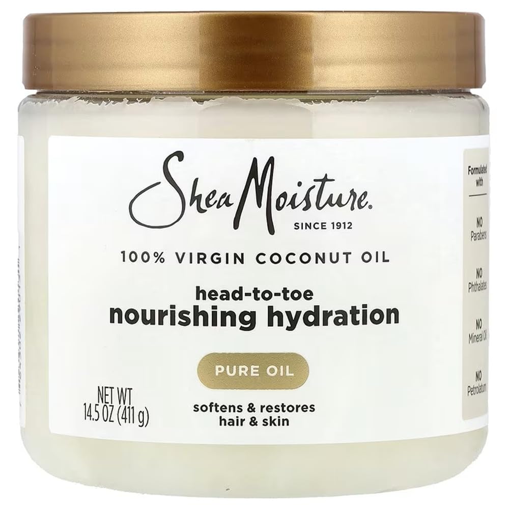 SheaMoisture front packaging showing bottle and label with clear product view