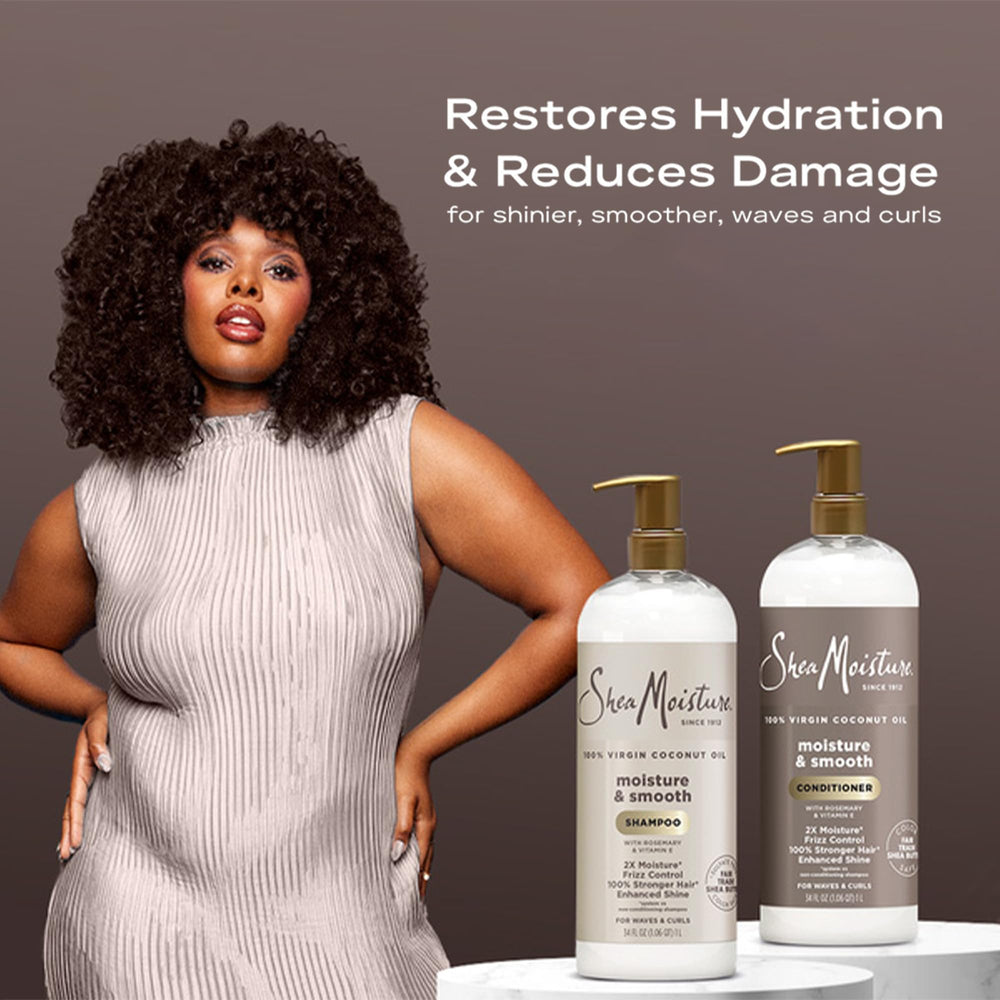 SheaMoisture conditioner cream texture demonstrating slip and detangling