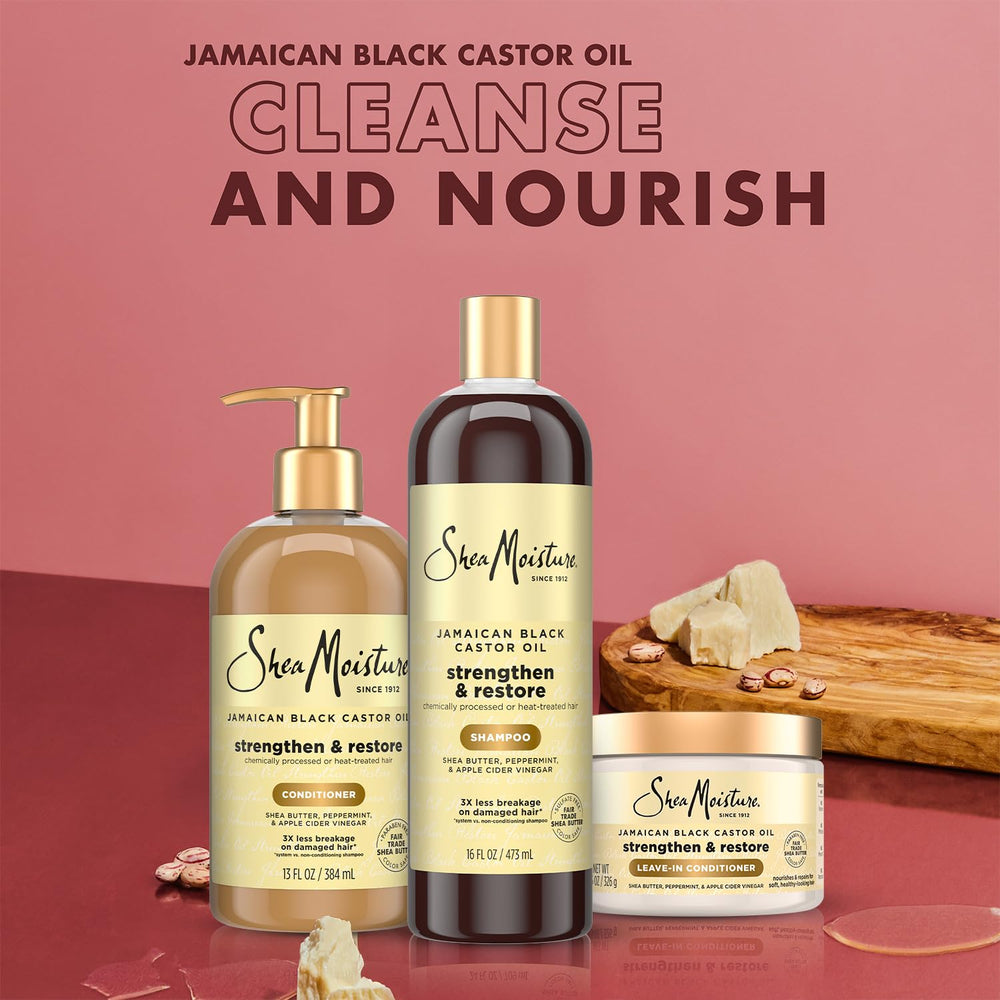 SheaMoisture conditioner pour showing creamy texture that detangles and reduces frizz