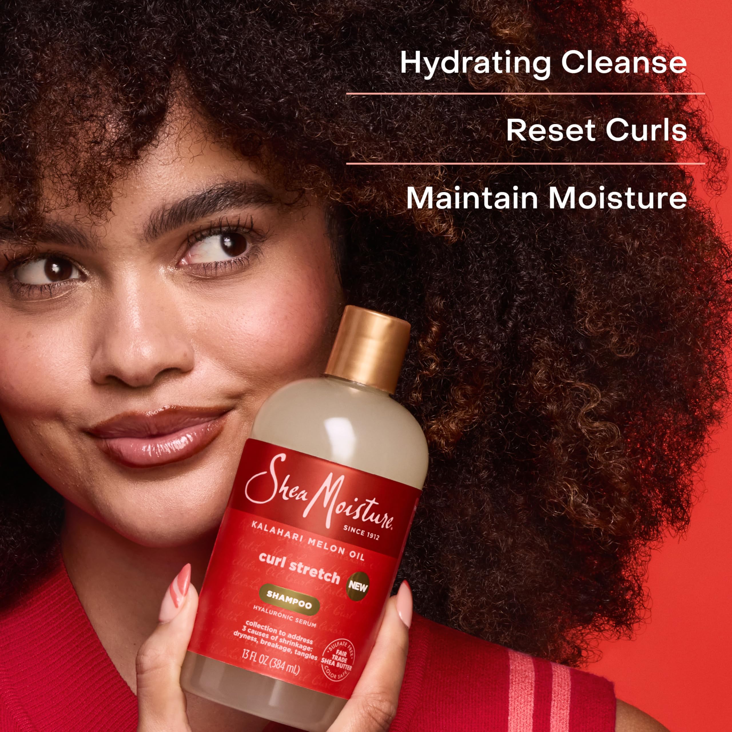SheaMoisture before and after curls showing improved softness and definition