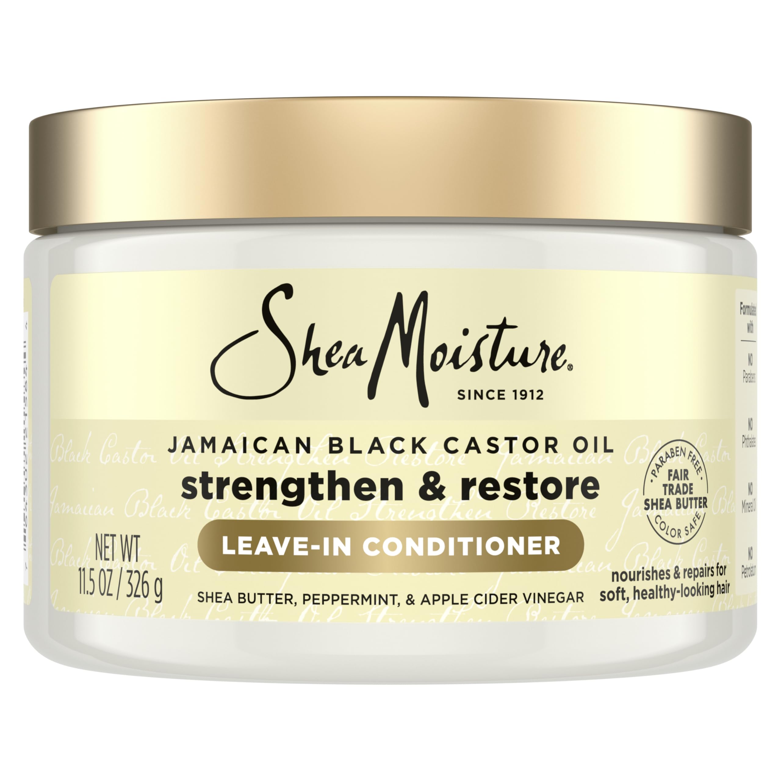 SheaMoisture bottle front view showing label and product benefit