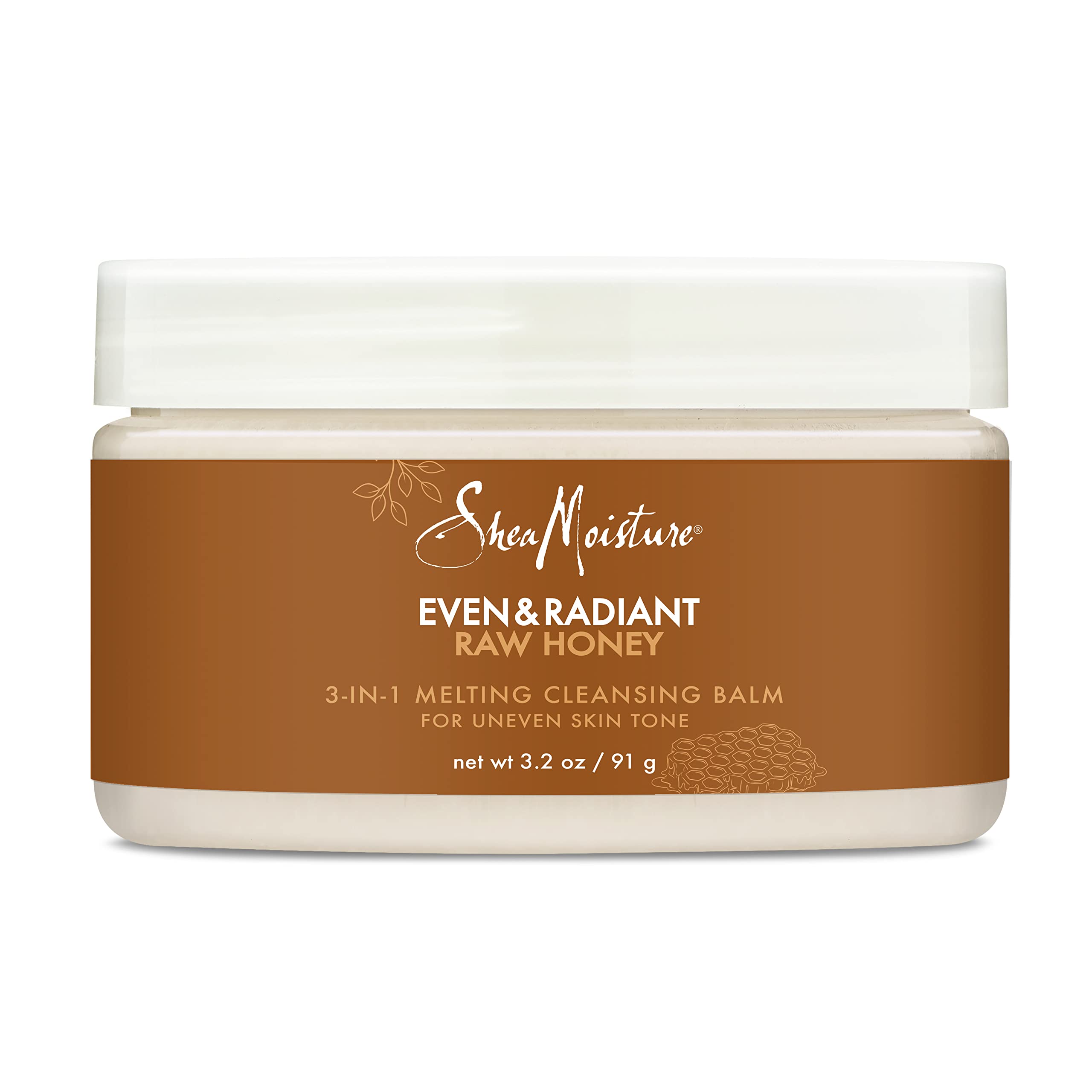 SheaMoisture front packaging showing product benefits and even and radiant branding