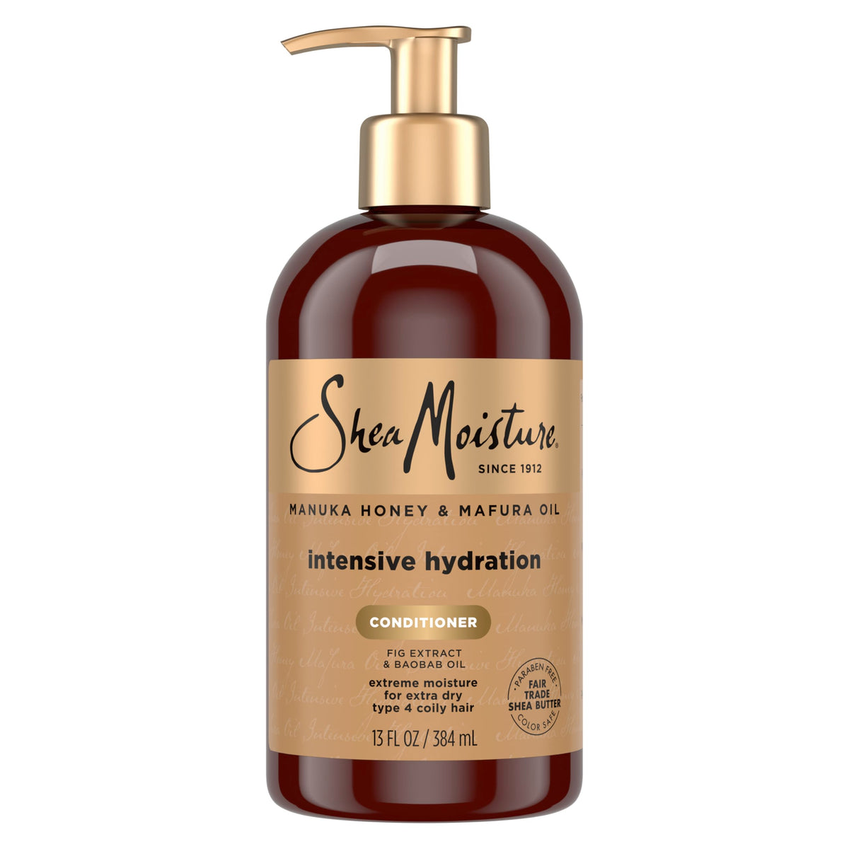 SheaMoisture front packaging showing product and clear benefits for hydration