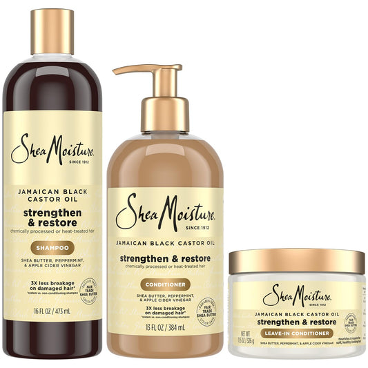 SheaMoisture front packaging showing full shampoo conditioner leave-in set for complete repair