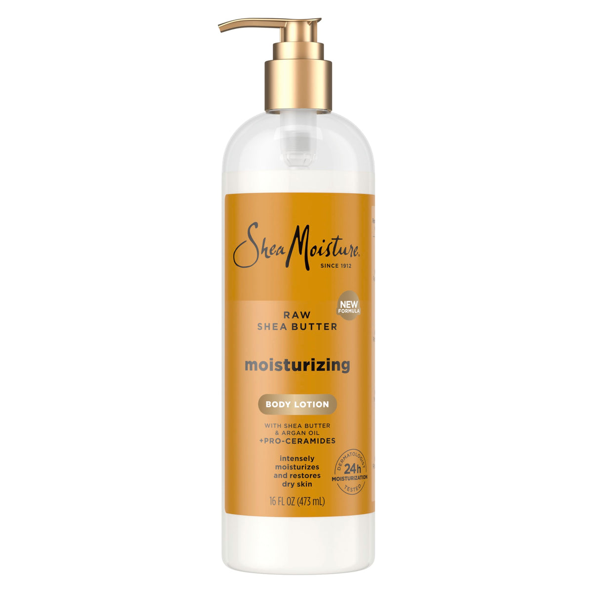 SheaMoisture front pump bottle showing packaging and easy dispensing benefit