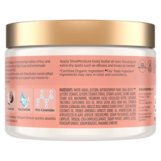 SheaMoisture open jar showing creamy texture and quick absorption benefit