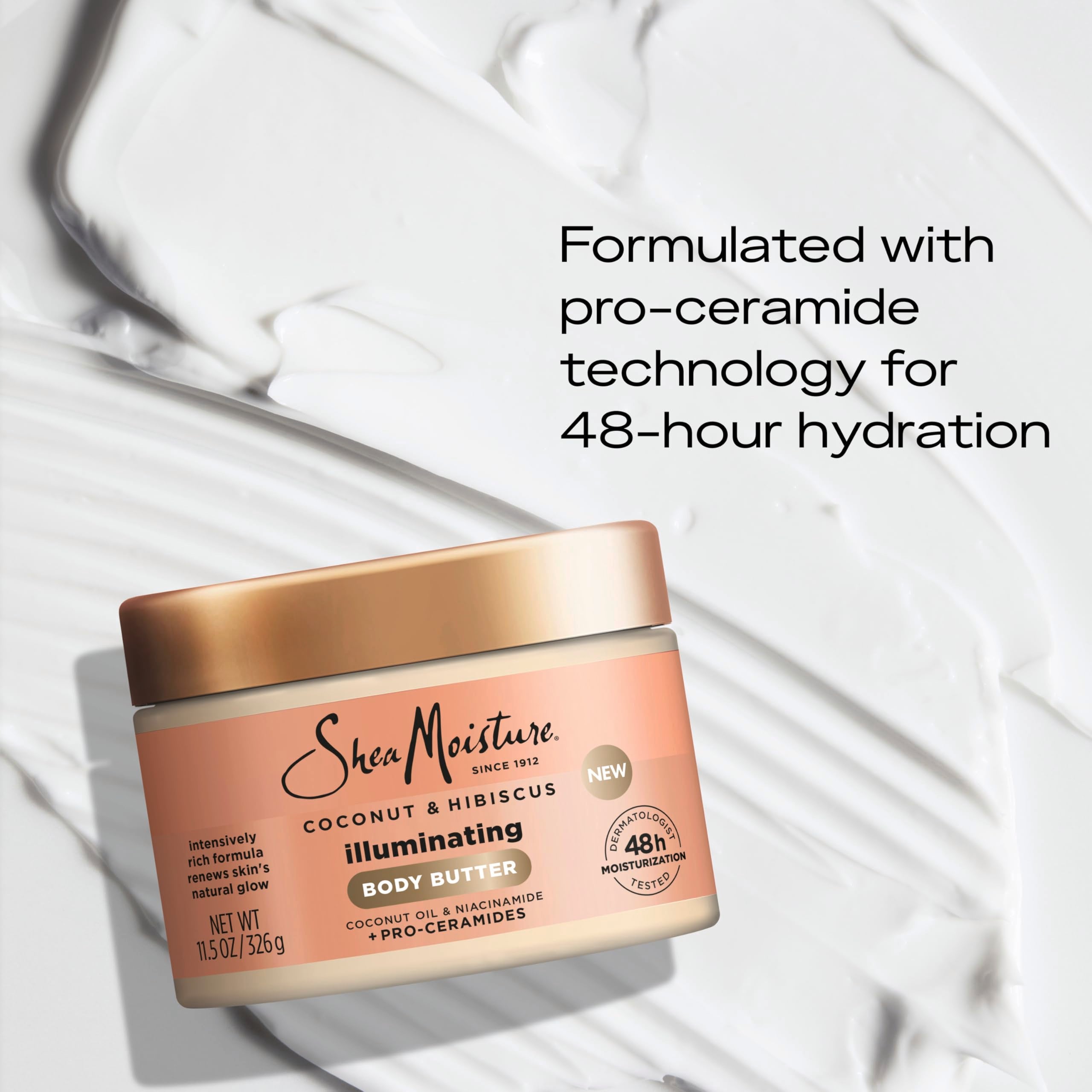 SheaMoisture dollop on palm demonstrating non-greasy absorption benefit