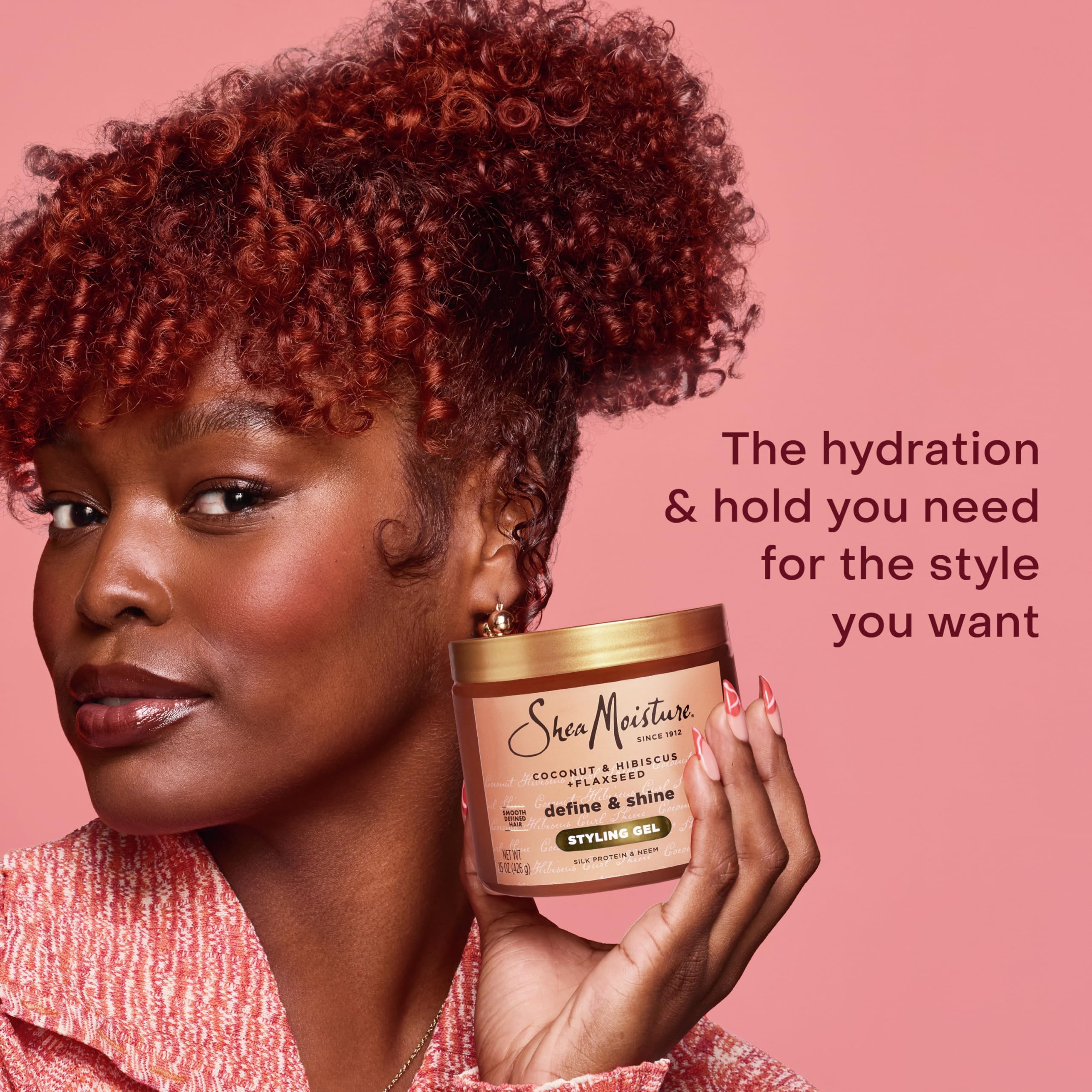 SheaMoisture gel being applied to wet hair for easy styling