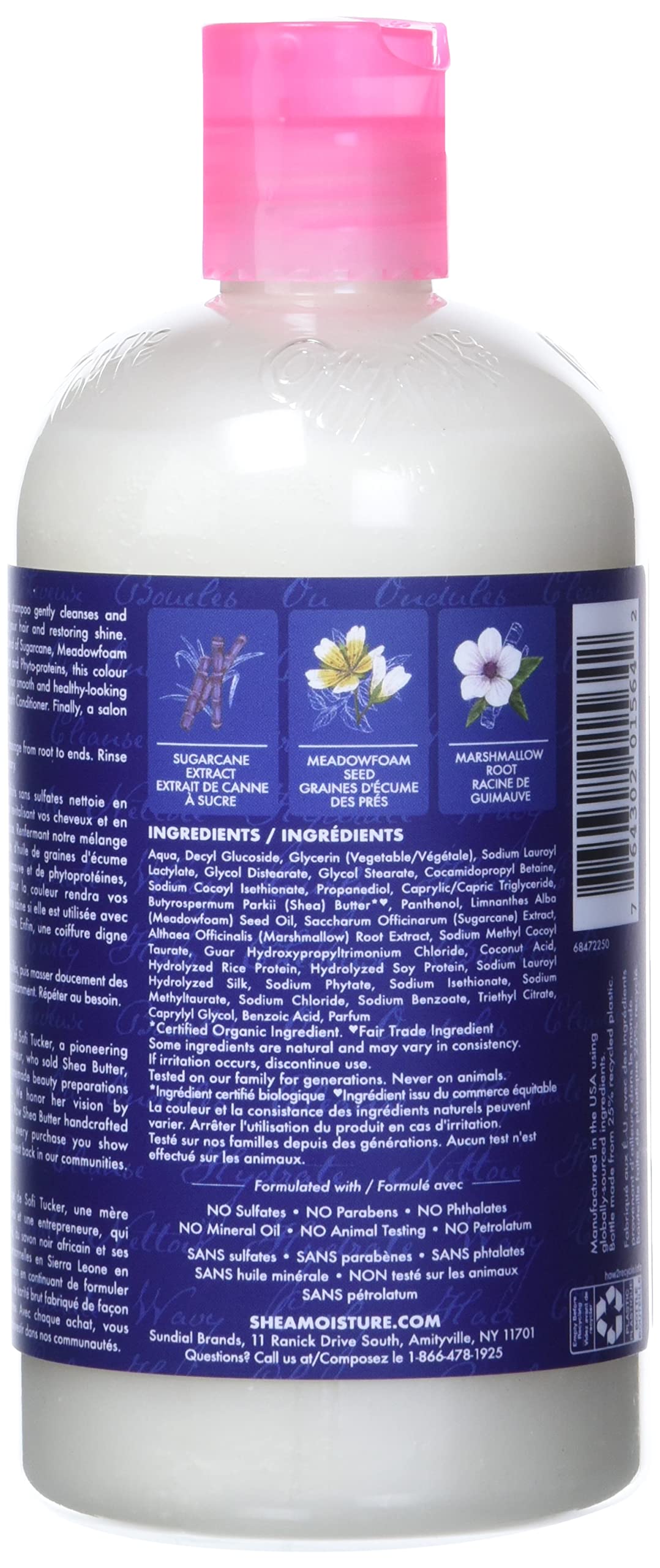 SheaMoisture in-shower application on wet hair showing gentle lather
