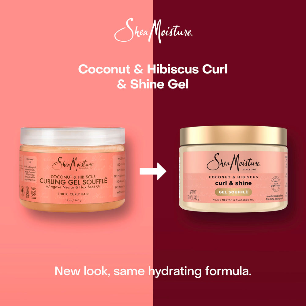 SheaMoisture ingredient display with shea butter and coconut for deep moisture