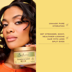 SheaMoisture ingredients bowl with shea butter and castor oil highlight