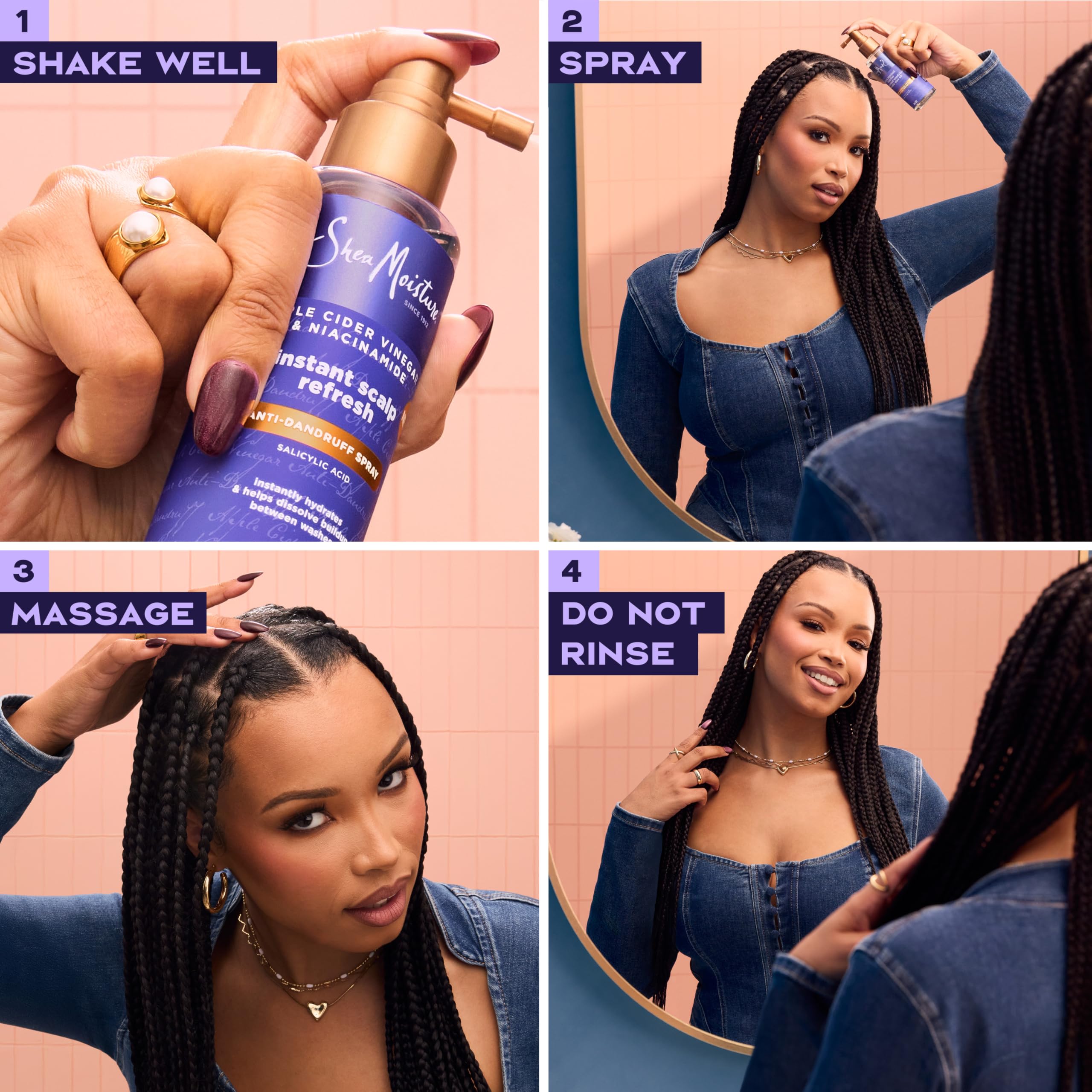 SheaMoisture ingredient label detail highlighting active benefits