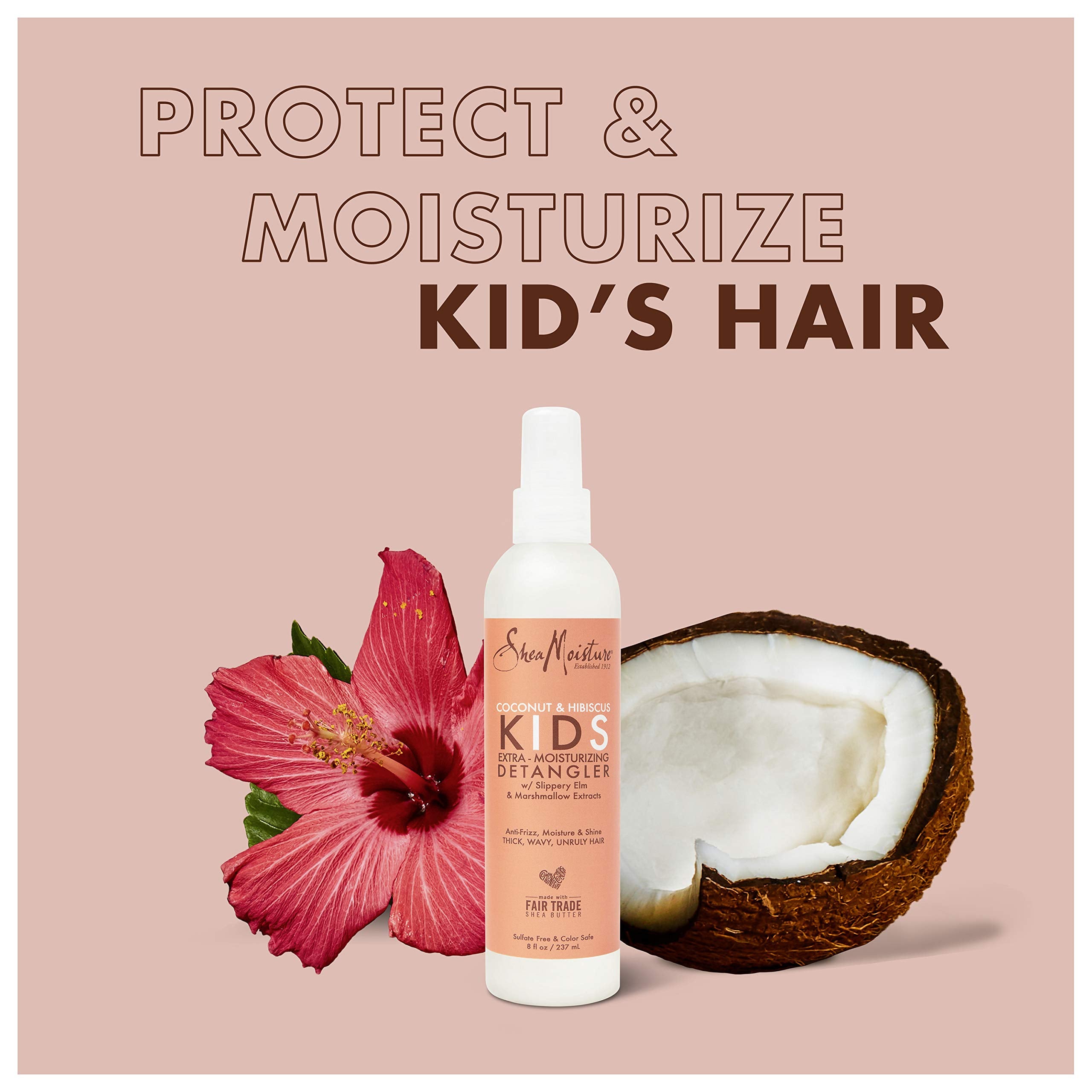 SheaMoisture kids detangler texture close-up illustrating lightweight slip and moisturizing feel