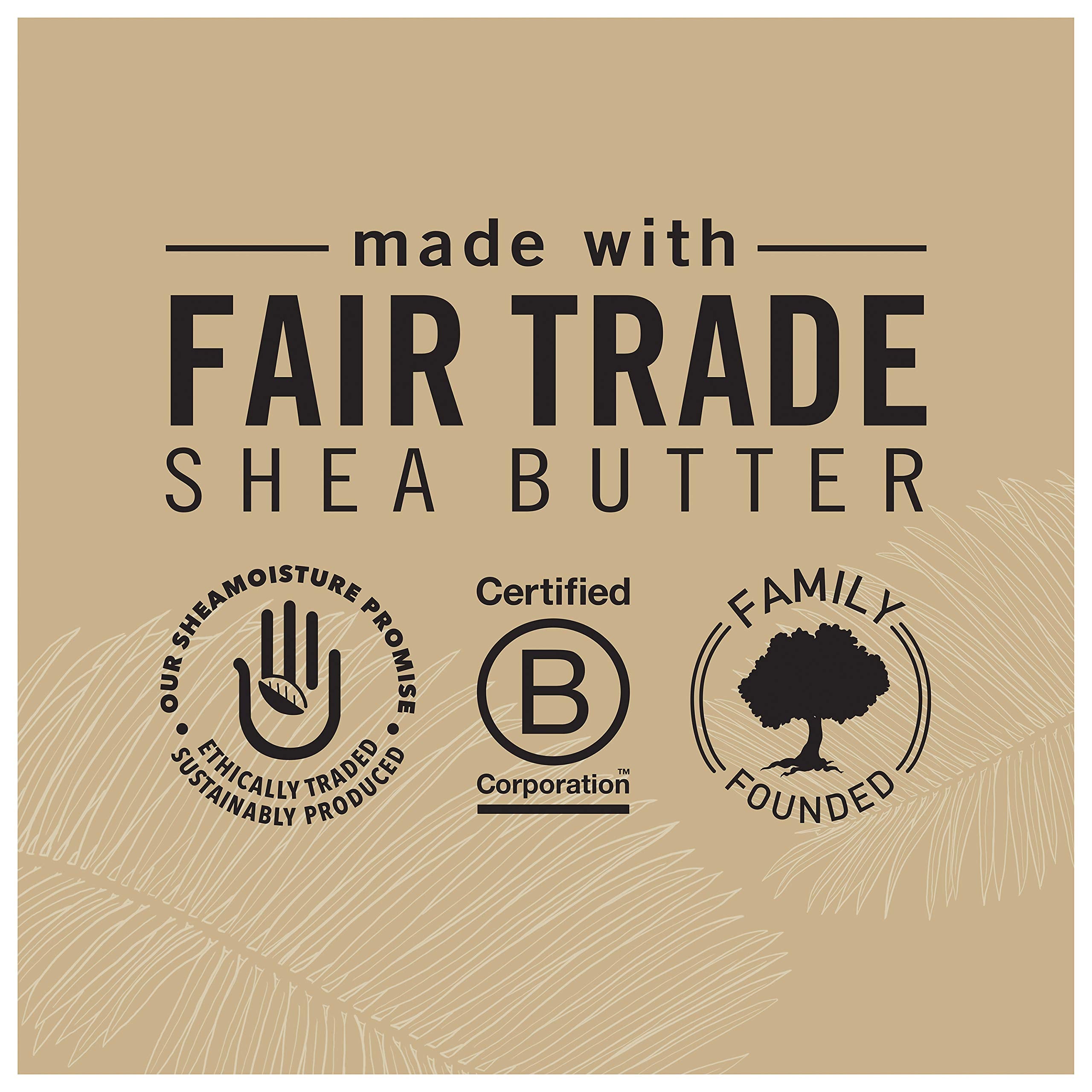 SheaMoisture product label close-up listing natural ingredients and free-from claims
