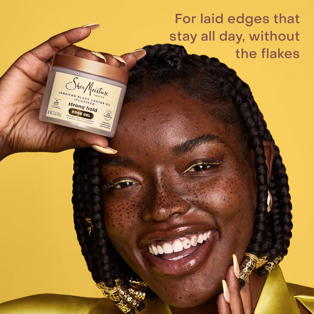 SheaMoisture label close-up highlighting key ingredients and clean formulation benefits