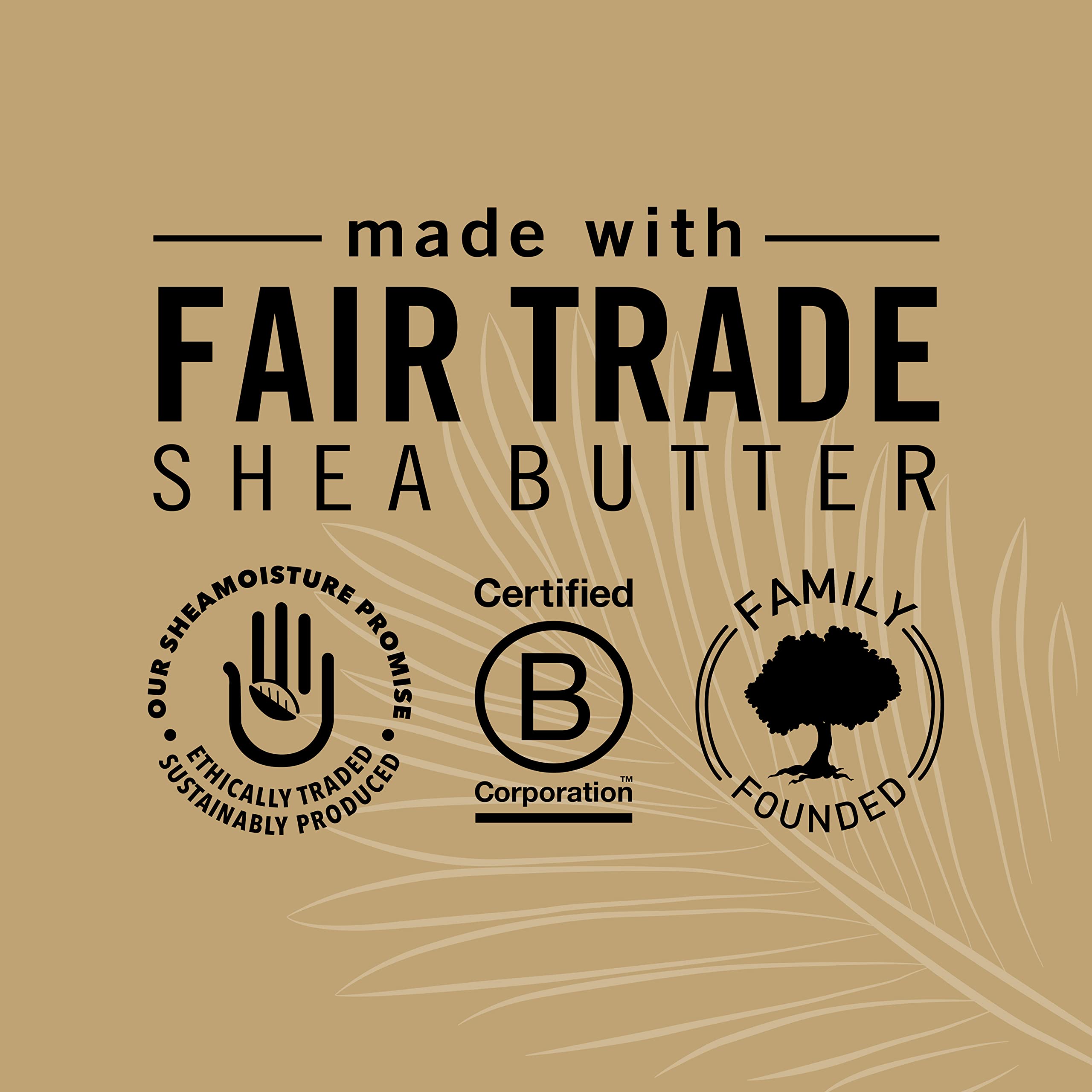 Shea Moisture on bathroom shelf styled lifestyle scene, suggests daily ritual