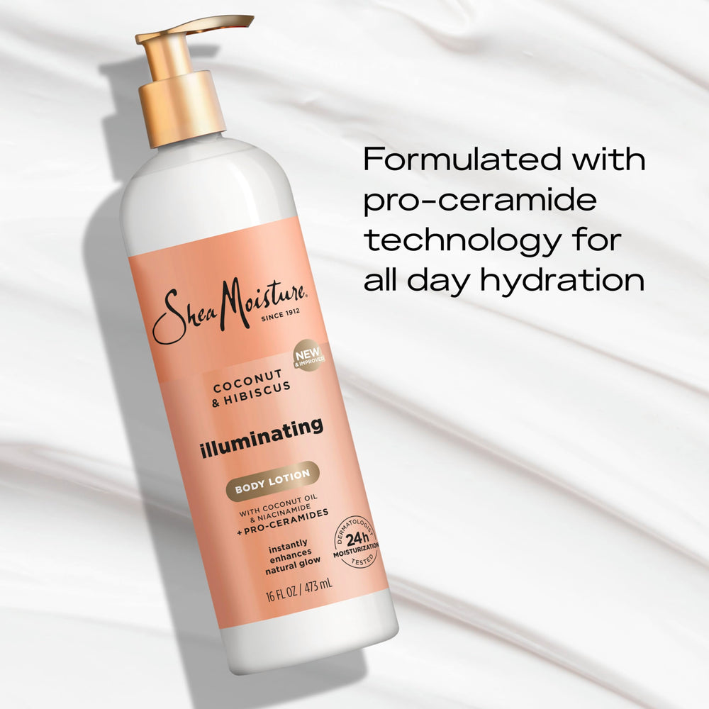 SheaMoisture creamy lotion texture swatch showing fast absorption for smooth skin